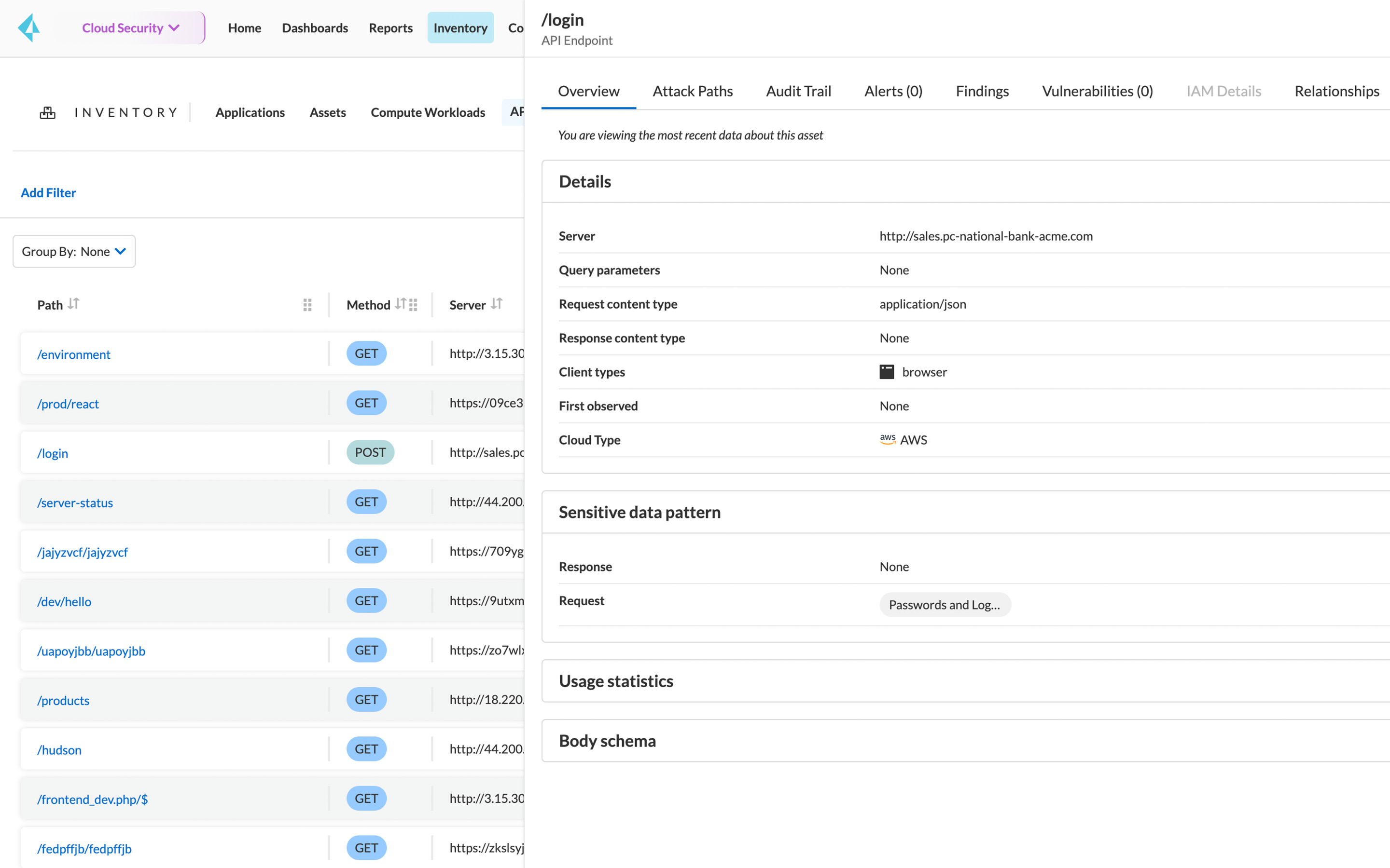 APIリスク プロファイリング
