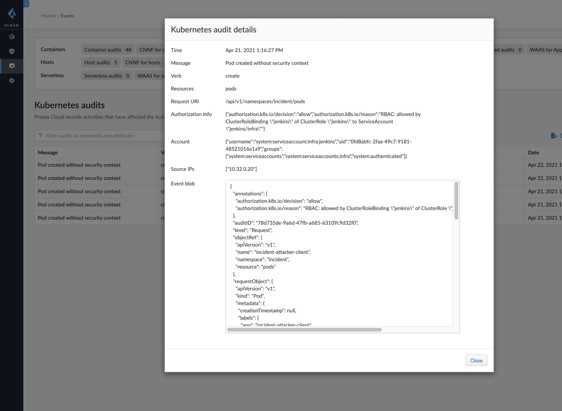 コンテナ アクセス制御