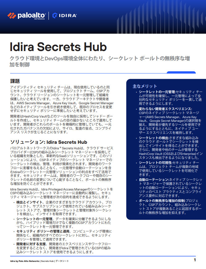Secrets Hubデータシート