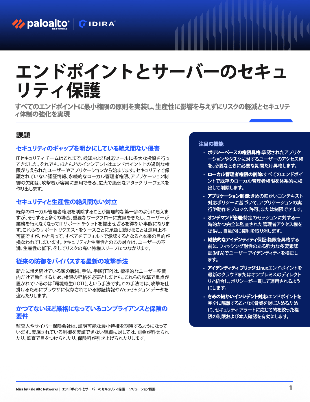 エンドポイントとサーバーのセキュリティ保護