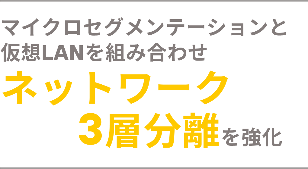 マイクロセグメンテーションと 仮想LANを組み合わせ ネットワーク 3層分離を強化